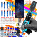 POSEIDON Tattoo Tools Valentine'S Day Gift Tattoo Pen Kit - POSEIDON Wireless Tattoo, Tattoo Gun Kit With Tattoo Power Supply And 10pcs Tattoo Cartridge Needles, Complete Tattoo Kit 6 Color Tattoo Inks Tattoo Supplies For Beginners
