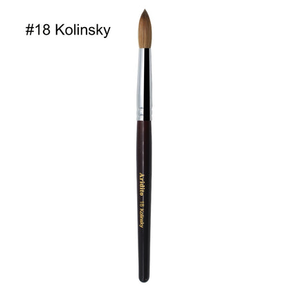 Kolinsky Acrylic Nail Brush Round Head Red Wine Wooden Handle Professional Brush for Acrylic Extension Nail Art Sculpting Manicure Salon Home Use Sizes #8 #10 #12 #14 #16 #18