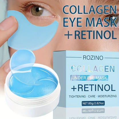 Retinol Collagen Eye Mask 60pcs 80g - Firming Under Eye Patches for Dark Circles, Puffiness & Sagging, Deep Moisturizing Anti-Aging Eye Pads for All Skin Types