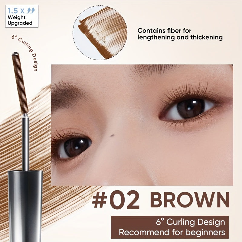 3D Curling Mascara — Volumizing, Waterproof & Smudge-Proof Eyelash Wand, Long-Lasting Nourishing Formula, Suitable for All Eye Types, Korean Makeup Style, Black & Brown, Curling & Precision Design
