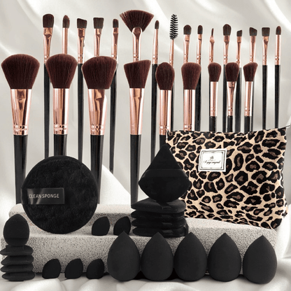 Makeup Brush Set 23/44/47PCS Super Soft Nylon Bristles with Bag - Concealer Contour Sponge Eyeshadow Blending Kit Wet Dry Use - Full-Size Brushes for Powder Highlight Contour All Skin Types