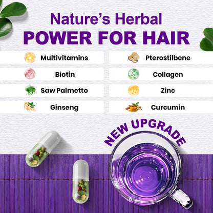 Biotin Hair Growth Supplement 90 Capsules for Thicker Fuller Hair with Collagen Peptide Saw Palmetto Vitamin C D3 E Hyaluronic Acid Amino Acids for Women