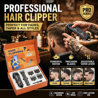 Men's Grooming Set 2pcs - Electric Hair Clipper & Detail Trimmer with USB Charging, LCD Display, Professional Hair Cutting Kit for Men, Ideal Gift for Father, Husband & Boyfriend
