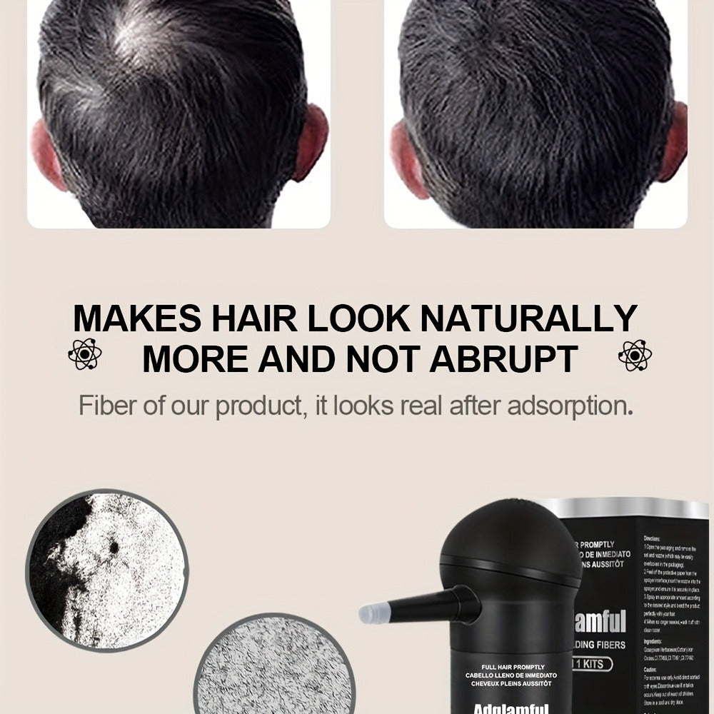 Hair Building Fibers 2-in-1 Kit 15g - 1-Second Adsorption Natural Invisible Thinning Hair Concealer | Covers Gray | For Men & Women | 4 Shades