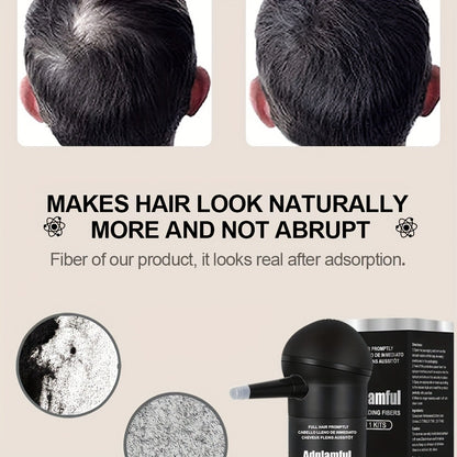 Hair Building Fibers 2-in-1 Kit 15g - 1-Second Adsorption Natural Invisible Thinning Hair Concealer | Covers Gray | For Men & Women | 4 Shades