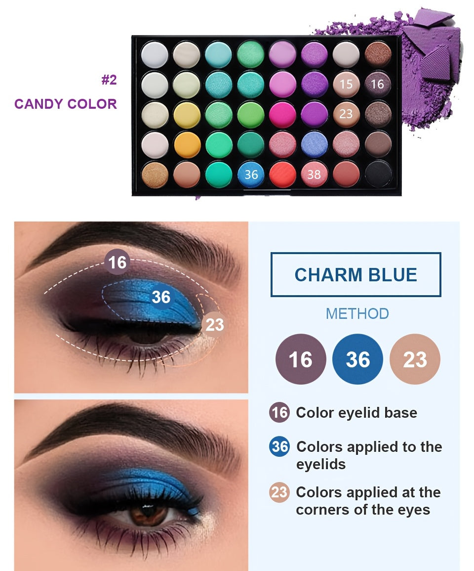 [Christmas Valentine's Day] 40-Color Christmas Eye Shadow Palette Makeup Set Tools Mascara Eye Shadow Brush Eyeliner Eyebrow Pencil Combination Set Beginner Makeup Tools Valentine's Day Gift Winter Makeup Valentines Day Gifts