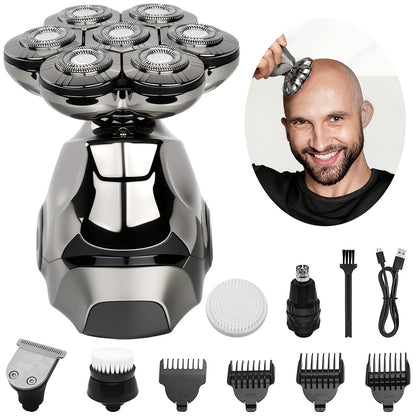 Rotary Shaver for Men 8D Wet Dry Electric Head Shaver IPX5 Waterproof LED Digital Display Beard Nose Hair Trimmer Multi-Function Kit WK5810 ZN6100 Replacement Blades