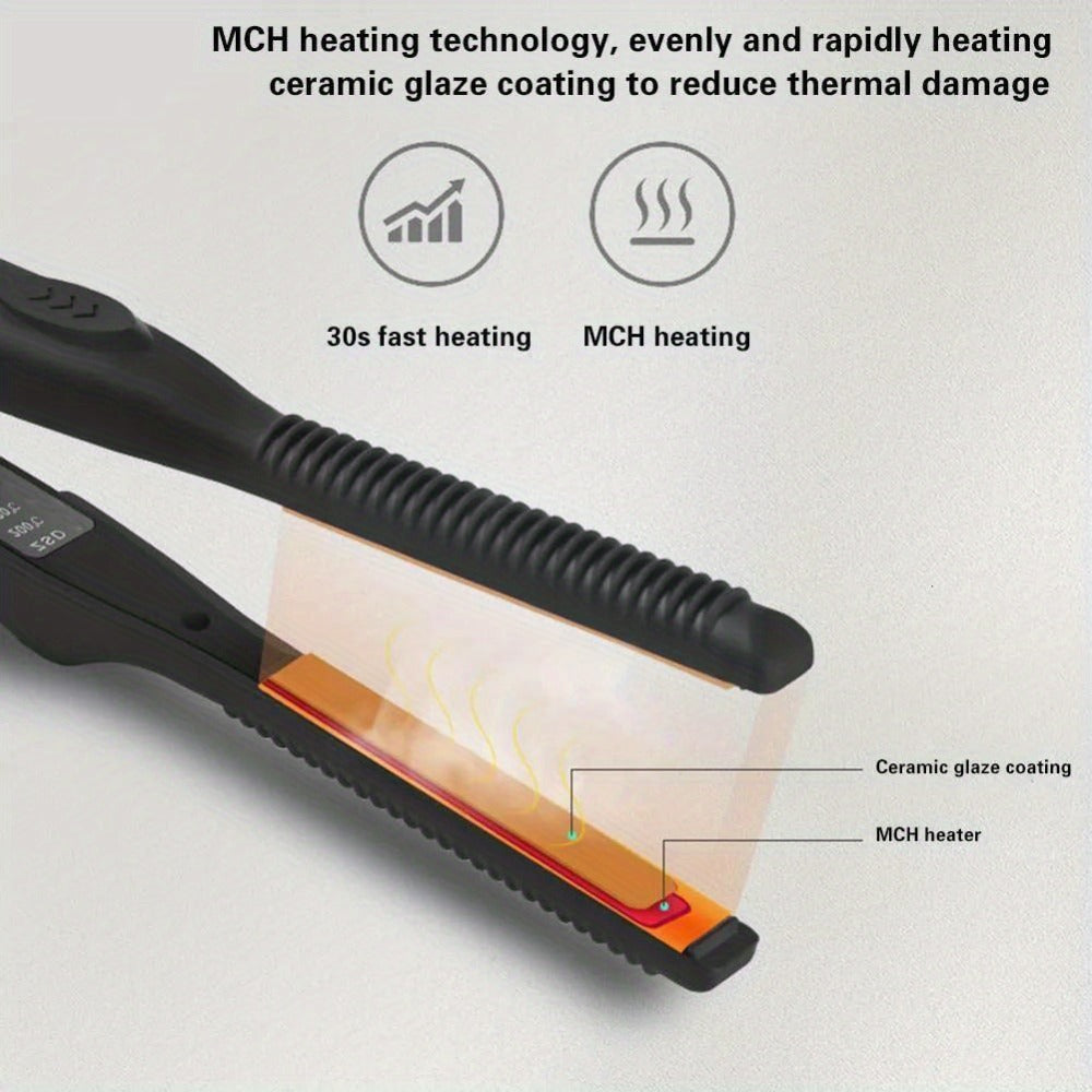 2-In-1 Hair Straightener Curling Iron, 4 Modes Adjustable - Fast Crimper Hair Tool, Root Crimper for Professional Salon, Wavy Hairstyle Hair Tools Holiday Gifts