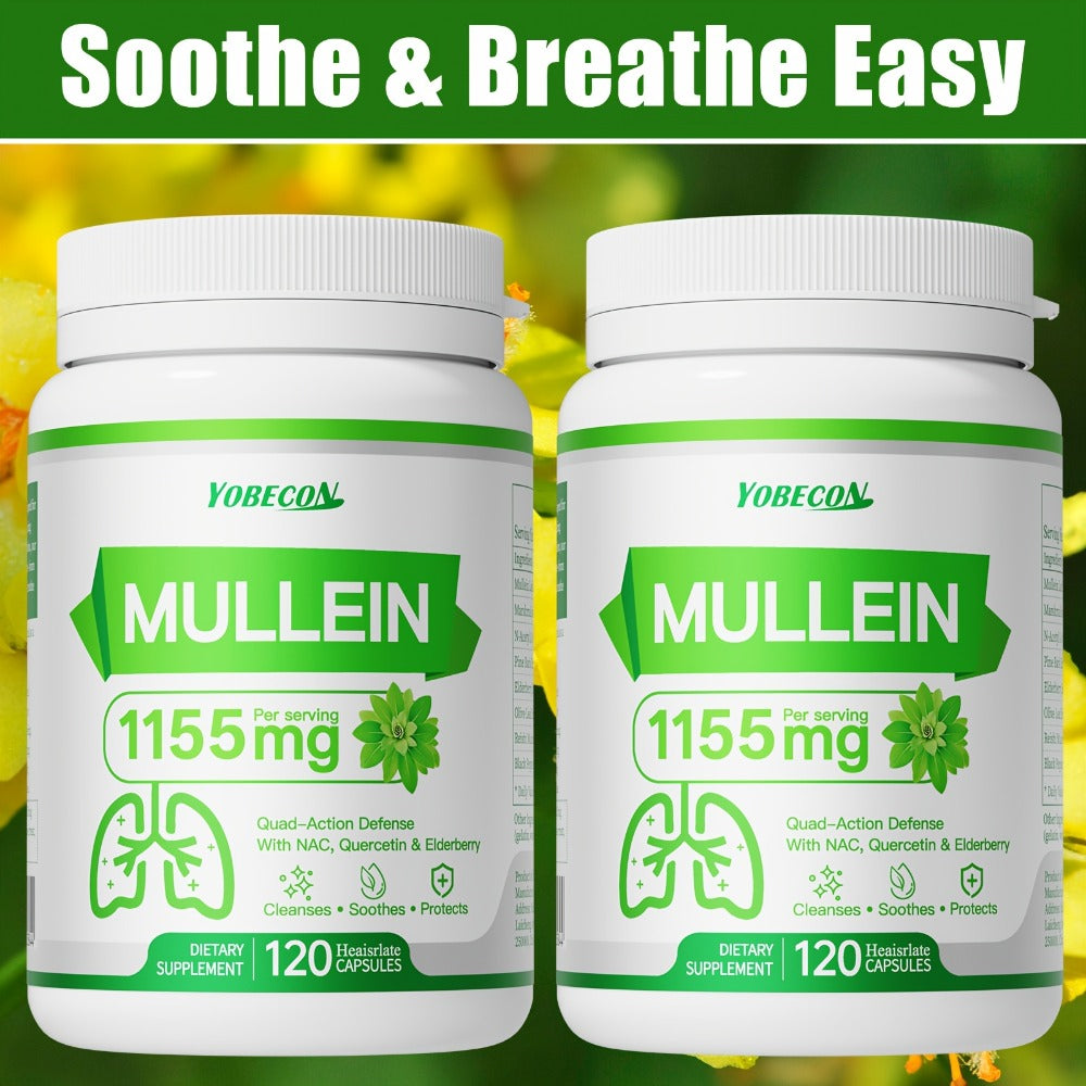 [LUNC CLEANSING CAPSULES] 45000Mg Mullein And NAC for Mucus Removal And Dry Cough Support Airway, Respiratory System, Immune Health, Seasonal Or Year-Round Dietary Supplement, Vitamins And Supplements, Local Warehouse | Family Gifts And Christmas