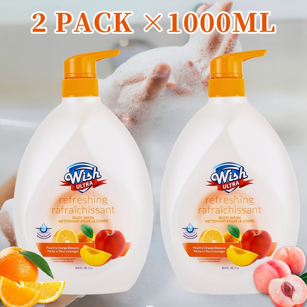 Set of 2 Bottles, Each 1000 ML/33.8 Fl Oz, Moisturizing Body Wash Suitable for Both Men And Women, Featuring a Long-Lasting Scent, Available in 6 Unique Fragrances, Deeply Cleanses, And Enhances Skin Smoothness, Suitable for All Skin Types