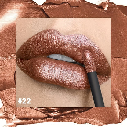 Metallic Lip Gloss High Gloss Long-Lasting Non-Stick Lip Plumper Glossy Lipstick for Women Portable Party Date Daily Makeup Gift 11 Shades