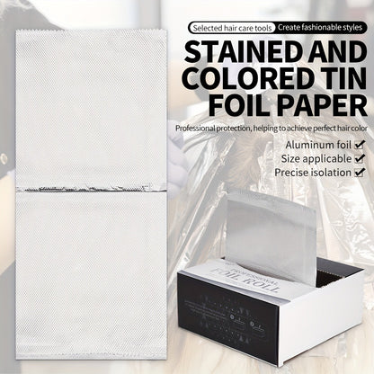 Aluminum Foil Paper for Hair Highlighting 300pcs/Box | Salon Hairdressing Supplies for Hair Coloring Perming Foiling | Silver Professional Grade
