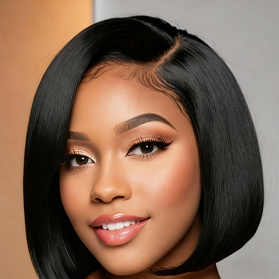 Side Part Bob Wig Human Hair T Part Bob 13*4 Lace Front Wigs Human Hair Pre-Plucked 180% Density Straight Frontal Wigs Human Hair Lace Short Wigs Natural Color, 8-14inch, | Up to 50% Off