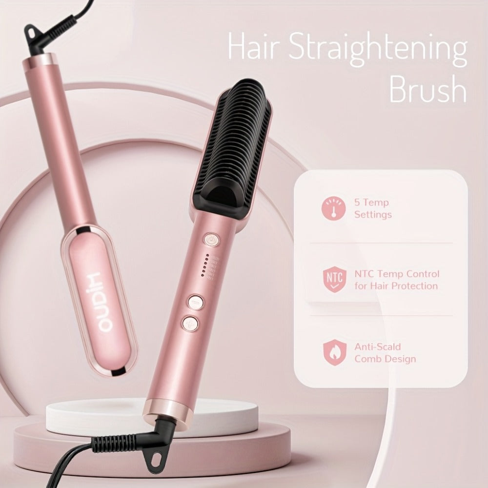 Straightening Comb And Curling Iron Set, Hair Curler, Hair Straightening Brush Flat Iron for Women, Anti-Scald, Quick, Precise Temperature Control, Auto Shuts Off, Suitable for Home, Office And Travel, Gifts for Birthday, Wow Hair Products