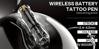 Wireless Tattoo Machine Kit Complete Set Rotary Tattoo Pen with 1400mAh Battery Digital Display 10 Cartridge Needles 6 Inks Practice Skin Beginner & Pro