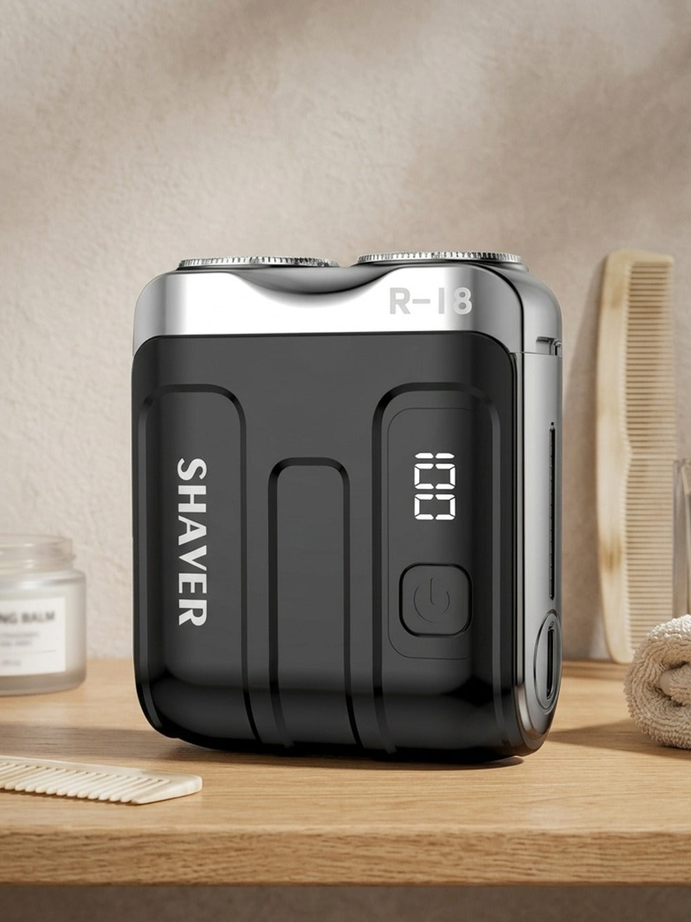 New Upgraded Mini Electric Portable Dual Blade Floating Men's Electric Shaver with Digital Display, Five Color Options, Clean Shaving, USB Charging, Halloween And Christmas Gift Giving Options