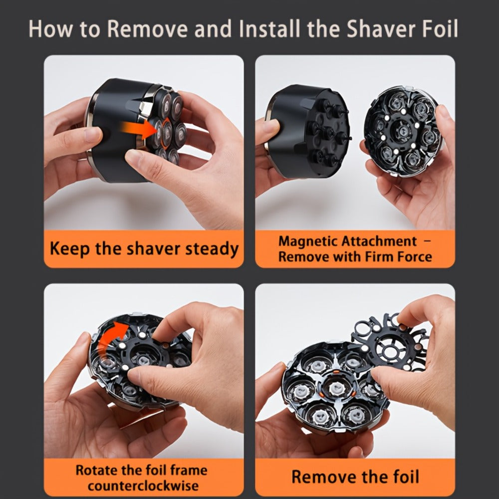 Men'S Electric Shaver | Detachable Rotary Shaving Head, LED Display, Rechargeable Grooming Kit, 5D/7D Multi-Head Options, Type-C Charging, Multi-Function Design for Home & Travel, Father'S Day Gift, Replacement Blade Head Sold Separately