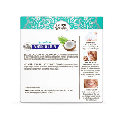 Teeth Whitening Strips 7-Day Treatment with Non-Slip Dry Strip Technology, Hydrogen Peroxide & Coconut Oil Formula, Removes Coffee Wine & Smoking Stains, Easy Peel-Off Design for Brighter Smile