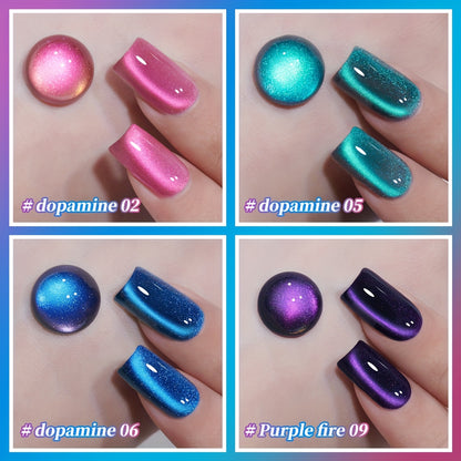 Cat Eye Gel Polish 4-Color Set - Interstellar Galaxy Series Magnetic Nail Polish with Dazzling Shiny Luster, Strong & Non-Damaging UV Gel for Salon Nail Art