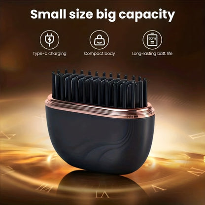 Mini Straightening Brush USB Rechargeable — Portable Flat Iron Hot Comb for Bangs, Travel Hair Straightener, Compact Styling Tool for Women, Students & Professionals