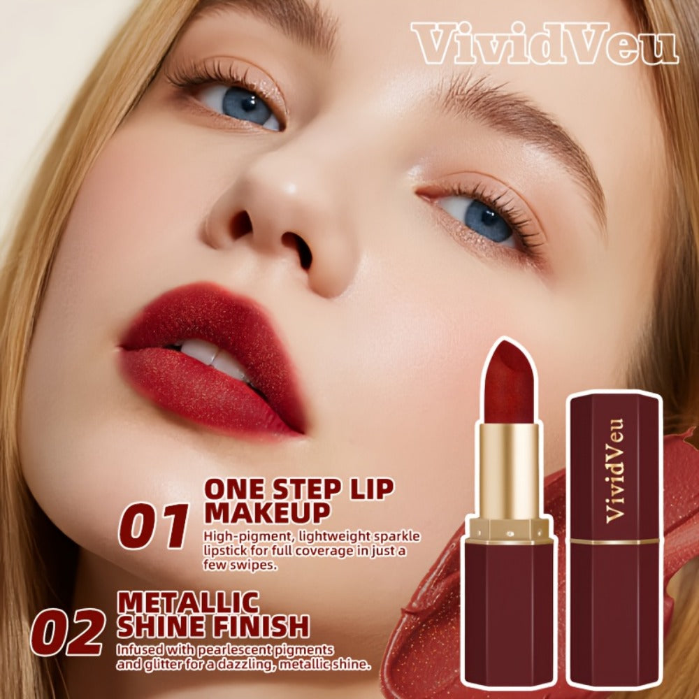 Creamy Lipstick Set 6pcs Berry Shades - Smooth Easy-Apply Formula, Plant-Based Squalane Moisturizing, Buildable Color for All Skin Tones, Holiday Makeup Must-Have for Halloween & Christmas