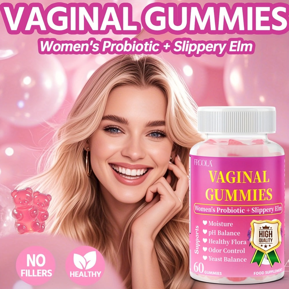 [Feminine Private Care Gummies] - Natural Hydration, Comfort, Elasticity, And Balance - 30 Servings with Kacip Fatimah, Fenugreek, Slippery Elm Bark, Manjakani, And Maca Root, V-Positiv Probiotic Blend
