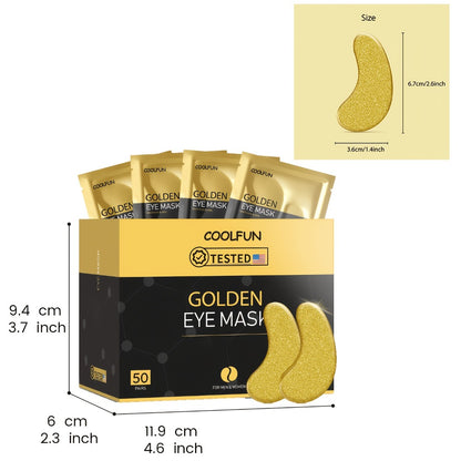 24K Gold Under Eye Patches 50 Pairs Collagen Hyaluronic Acid & Glycerin — Luxury Crystal Eye Mask for Dark Circles, Puffiness & Fine Lines | Brightening Firming Hydrating | Hypoallergenic Men & Women