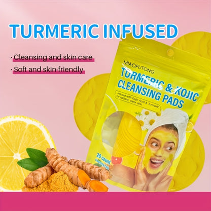 Ginger AHA Exfoliating Cleansing Pads 20 Sheets - Alpha Hydroxy Acid 0.3% Oil Control Deep Moisturizing Gentle Face Pads for All Skin Types
