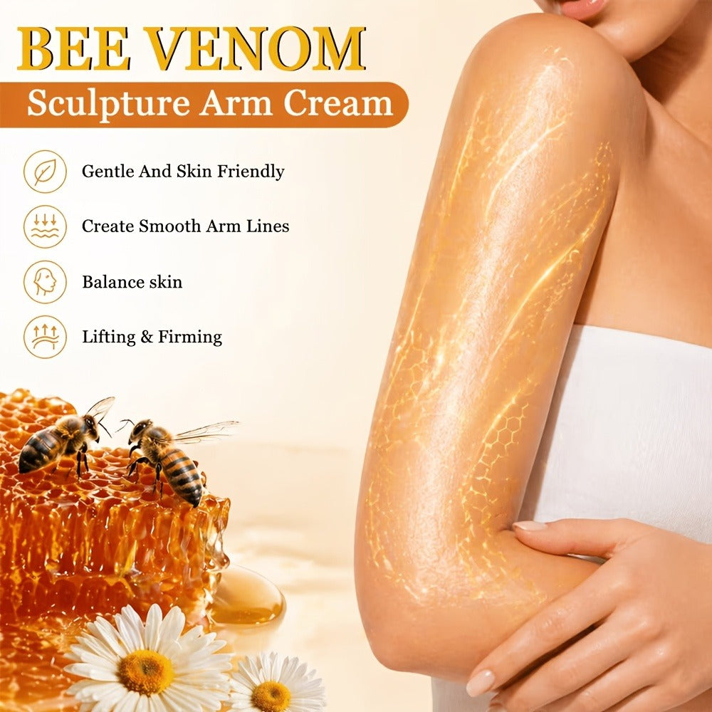 [Bee Venom Sculpture Cream] 3-Day Instant Tightens Bee Venom Sculpture Arm Cream, Moisturizing Firming, Instant Tightens Loose Droop Skin, for Arms, Abdomen, Thighs, Buttocks Skin-Tightens, Lifts, Improves Skin Loose Aging, Accumulation Appearance, Suitab