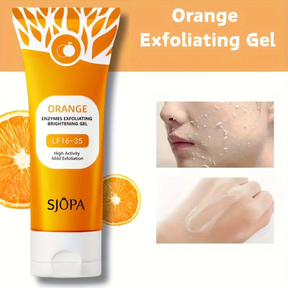 Exfoliating Face Gel Orange Vitamin C Salicylic Acid Brightening Pore Cleansing Alcohol Free Moisturizing Physical Exfoliant for All Skin Types Daily Use 100g