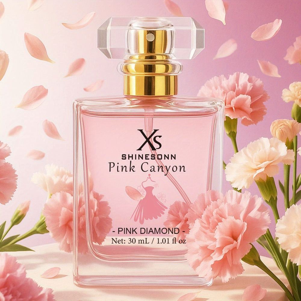 Perfume for Women Pink Canyon 1oz Eau de Parfum Floral Fruity Fragrance Pomegranate Peony Amber Long Lasting Travel Size Date Night Gift for Her