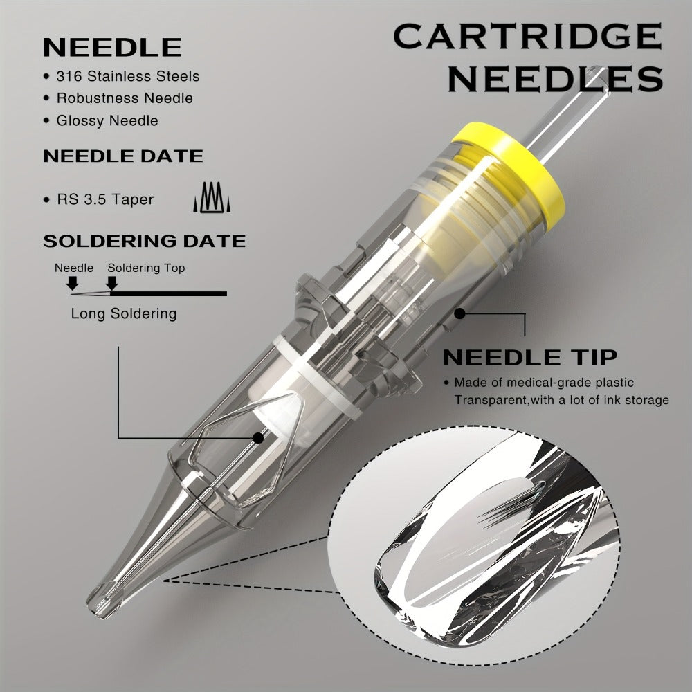 20pcs/box SPARK Tattoo Disposable Cartridge Needles, 12 Series Tattoo Needle For Tattoo Artists And Beginners Type: RS/RL/M1/CM