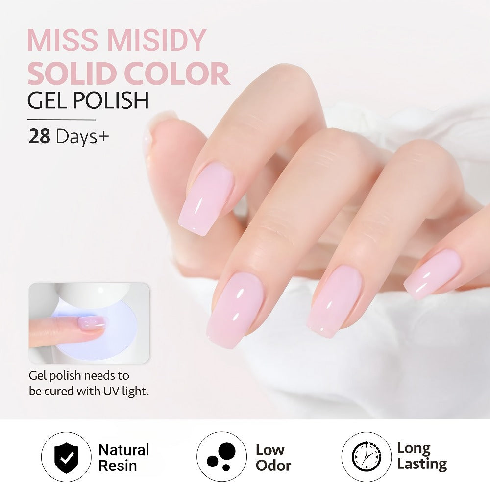 MISS MISIDY 0.54Oz Pink Gel for Nail Polish, 16Ml Soak Off Light Gel Polish for Nail Art at Home