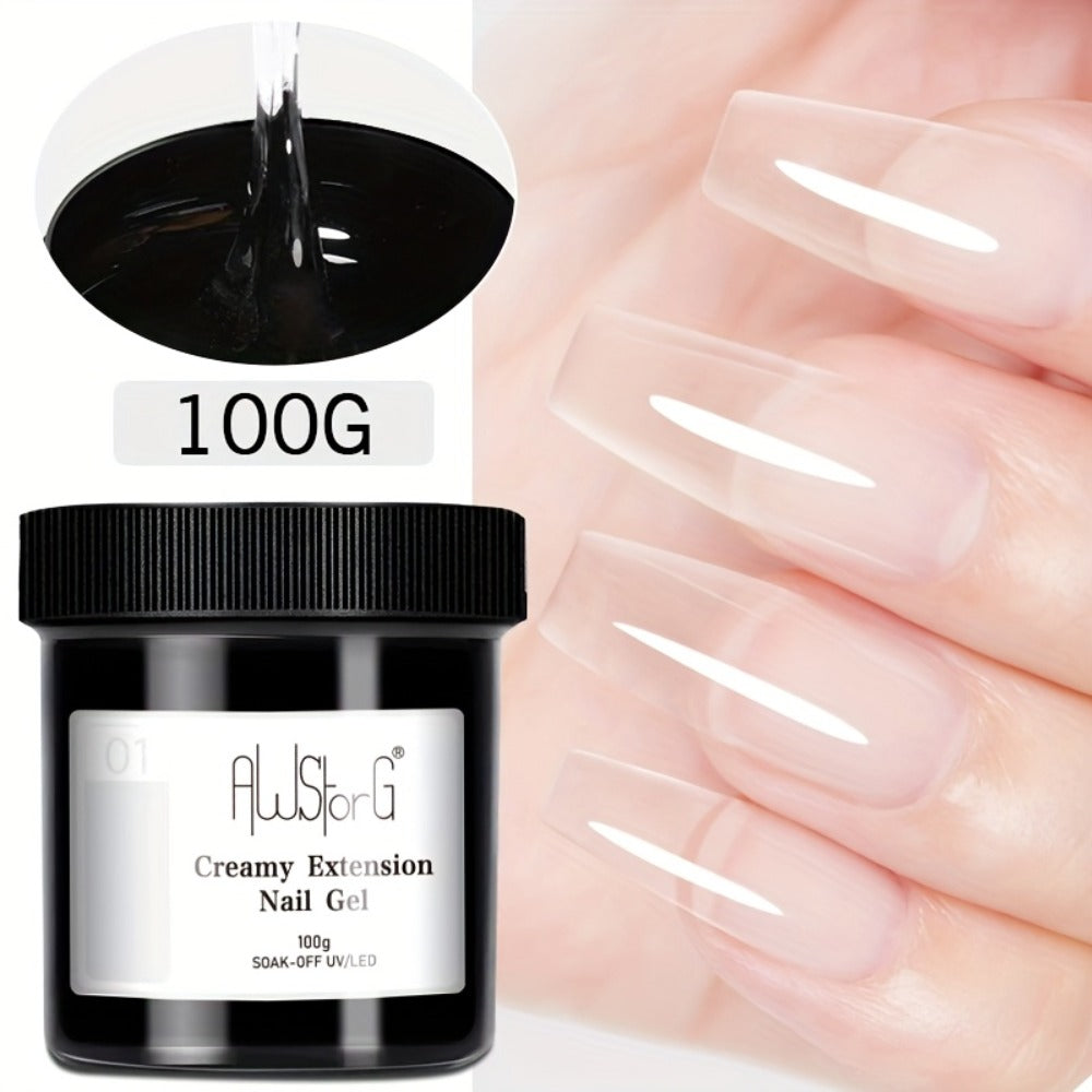 Awstorg 3pcs/Set 100G Clear Creamy Building Nail Gel Nail Extension Gel Kit Hard Constructed Gel Nail Strengthener Manicure