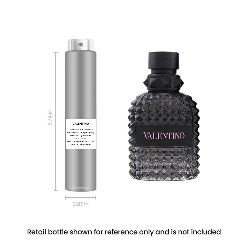 Valentino Uomo Born in Roma Cologne Travel Spray EDT 5ml Men Aromatic Woody Ginger Lavender Iris Patchouli Portable Atomizer