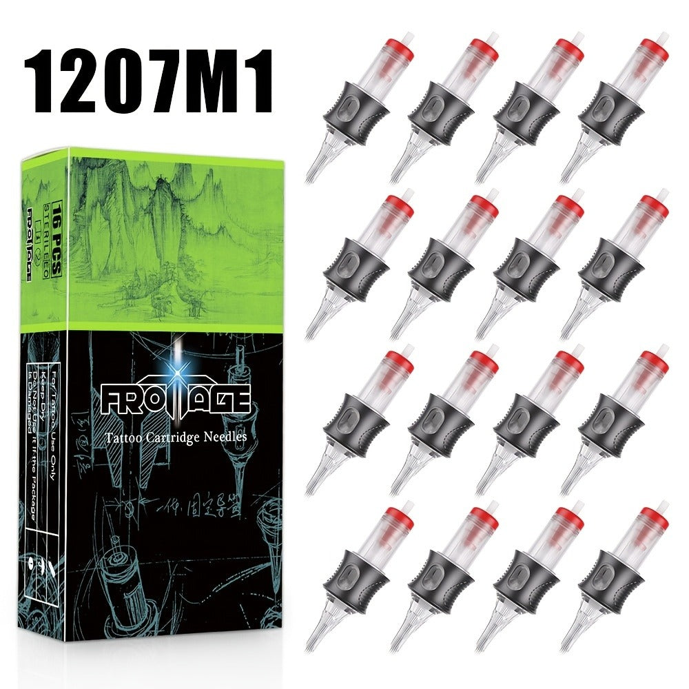 Tattoo Cartridge Needles Integrated Set High Transparency Tips Stable Assembly Round Liner Shader Curved Magnum M1 for Artists & Beginners 26 Sizes RL RS CM