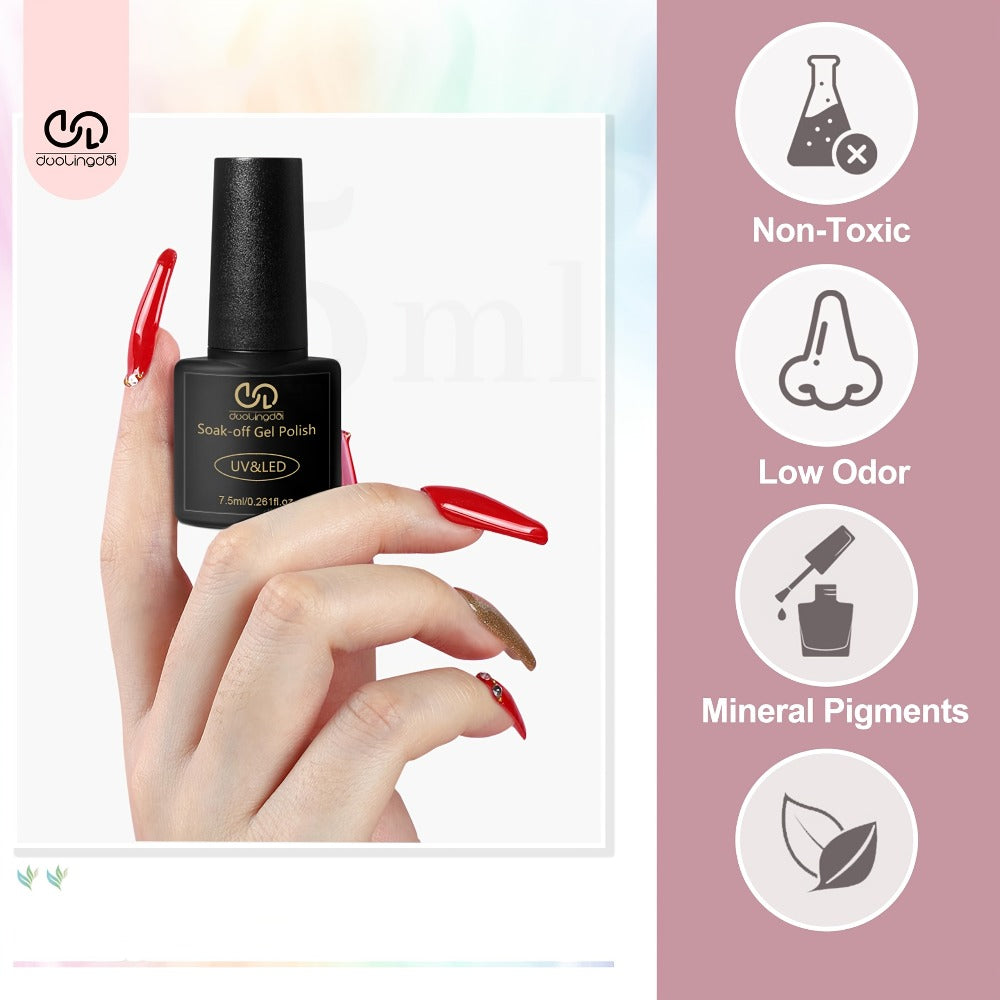 36pcs PC5 Gel Nail Polish Set - 32 Colors Gel Polish Kit Base Coat Glossy Matte And Glitter Top Coat Nail Polish Set Green Blue Red Pink Collection Gifts for Women