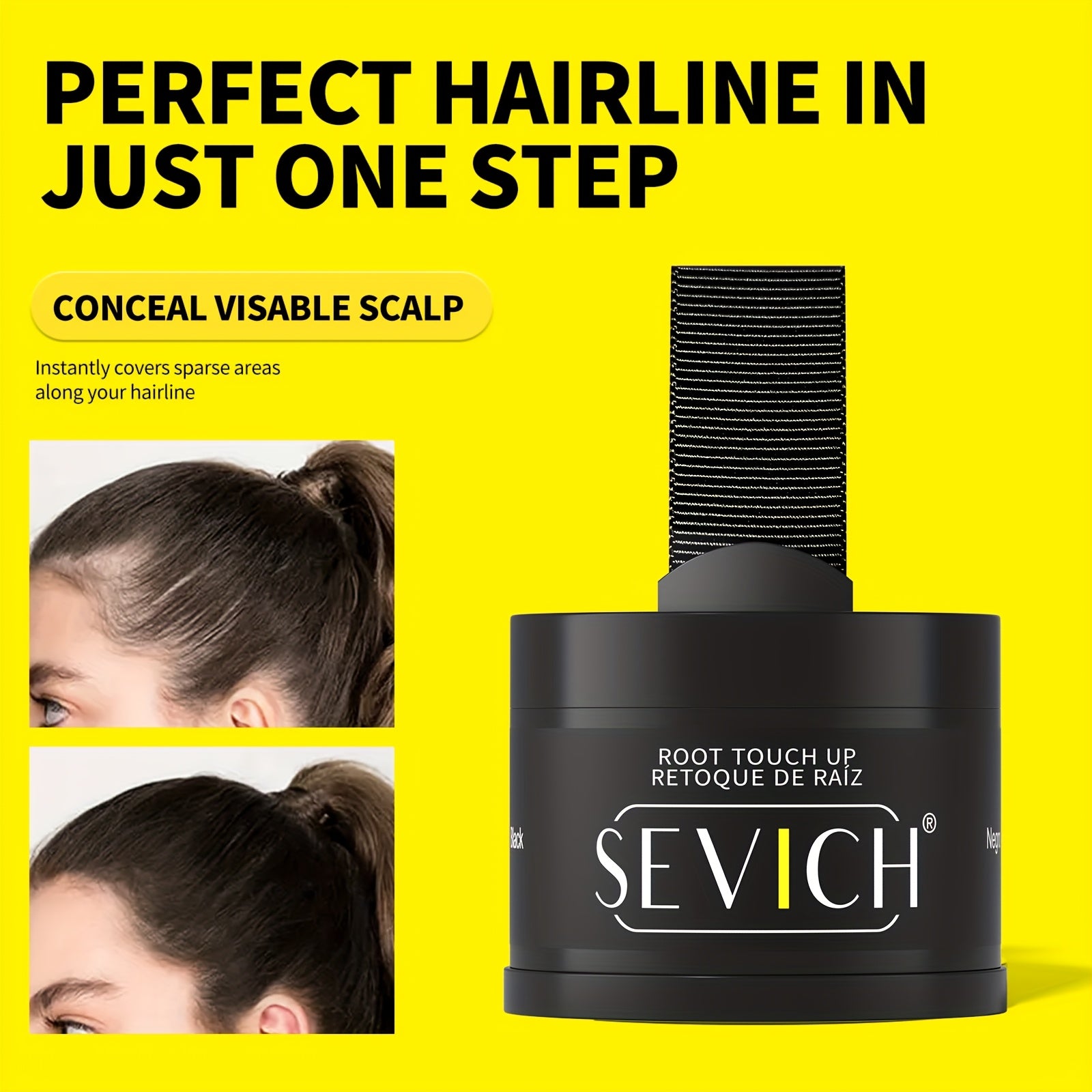 [local Warehouse]sevich Hairline Powder Waterproof Hairline Powder Kit (hair Shadow Powder 4g + 4g Refill+brush) Natural Eyebrow Powder Root Touch-Up, Long Lasting -For Men & Women - Instant Root Concealer For Grey Hair, Natural Finish, Travel Size