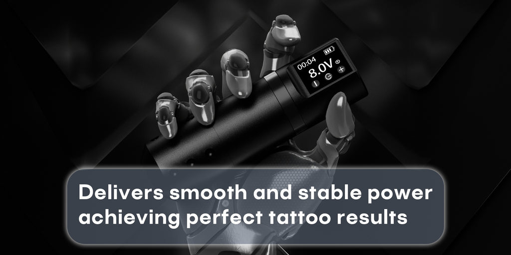 POSEIDON V5 Cordless Tattoo Machine Kit Complete with LCD Screen Display, Wireless Rotary Pen, 1500mAh Battery, 10 Needles & 11 Ink - Full Tattoo Supplies for Beginners & Professional Artists, Portable Tattoo Gun (No Adapter Included)