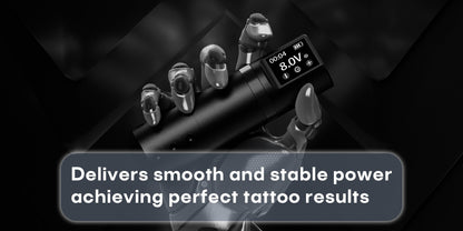 Cordless Tattoo Machine Kit Complete - POSEIDON V5 Wireless Rotary Pen with LCD Screen 1500mAh Battery 10 Needles 11 Ink Bottles Full Tattoo Supplies for Beginners & Professional Artists