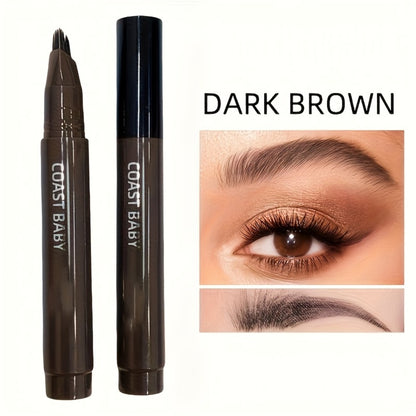 Eyebrow Pencil 2-Pack Multi-Fork Tip – Waterproof 4 Color Brow Pen for Natural Hair Stroke Effect, Hairline Filler & Long-Lasting Wear