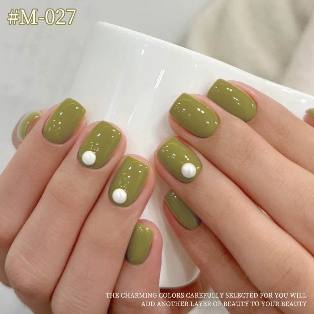 Gel Nail Polish Set 9 Colors Green Forest Theme Semi-Permanent UV LED Soak Off 0.51oz Each Long-Lasting Nail Art DIY Home Salon Manicure Pedicure Gift for Women