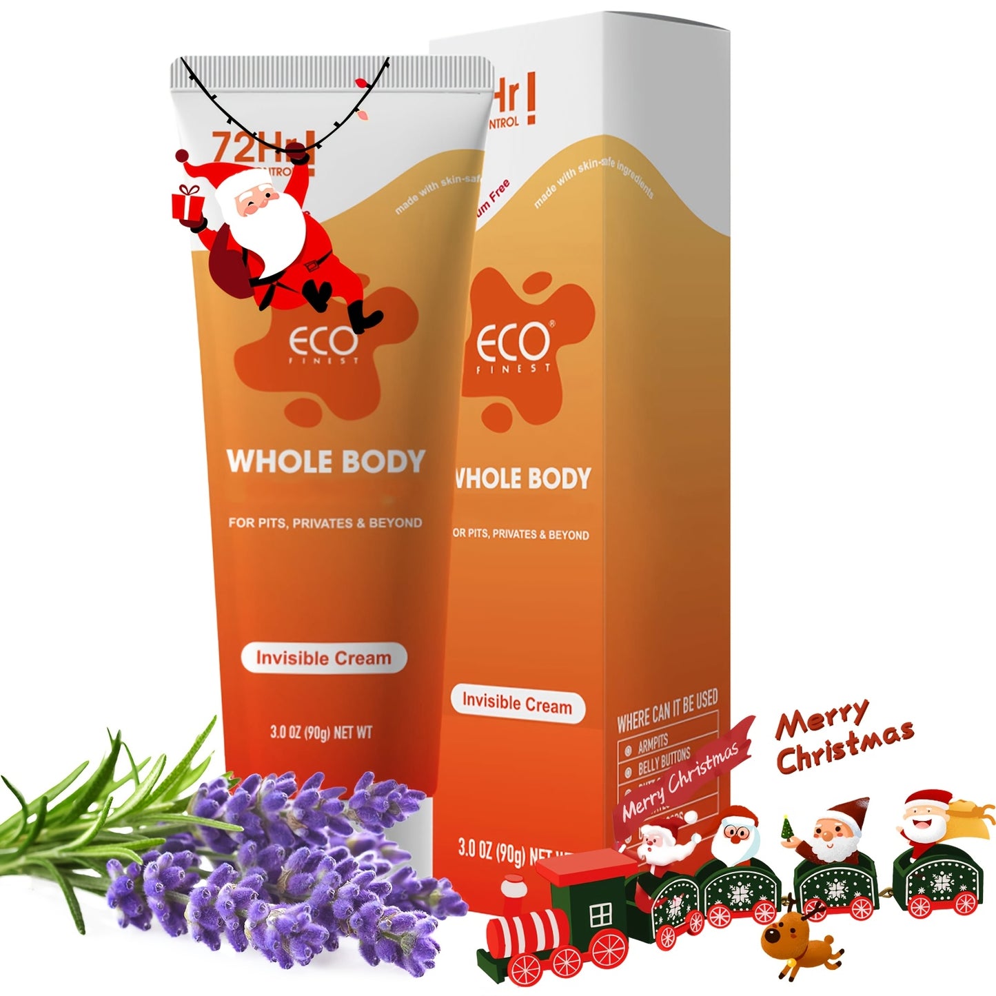 Natural Deodorant Cream for Women & Men – 72-Hour Odor Protection Body Deodorant with Lavender & Orange Scent | Aluminum-Free, Skin-Safe Formula in Cream Tube | Long-Lasting Natural Ingredients Deodorant
