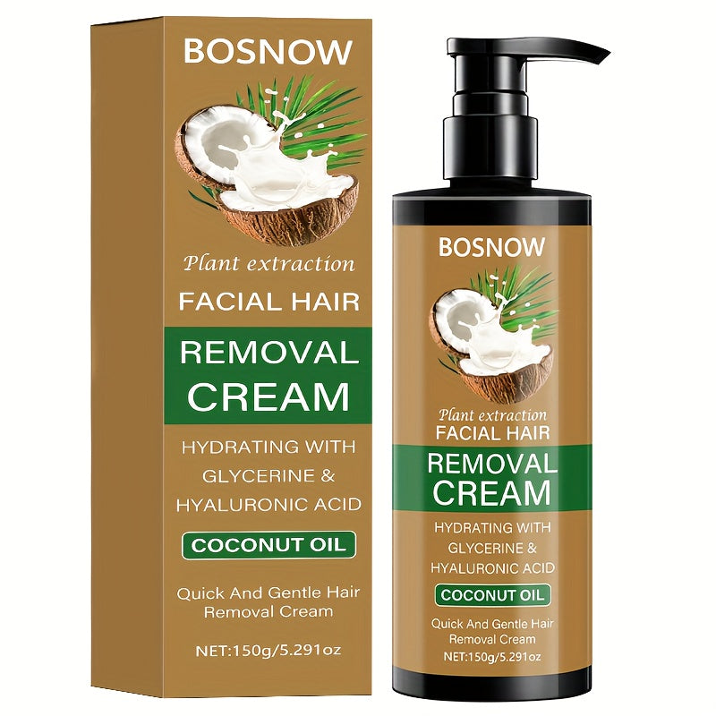 150g Coconut Hair Removal Cream, Non-permanent Hair Removal, Painless Hair Removal, Hair Removal Clean And Thorough Without Residue, 3 Minutes Fast Hair Removal, 15 Days Lasting Effect, Suitable for Underarms, Lips, Arms, Thighs, Body, Private Parts, Unde