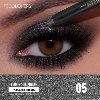 Eyeshadow Stick Set 6pcs Dual-Tipped with Brush Shimmer Glitter Eye Contouring Highlighting Pencil Multicolor Easy Apply Eye Makeup Kit