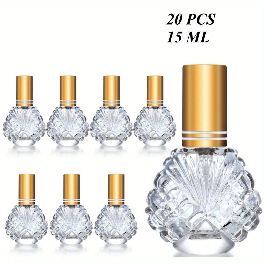 20pcs 0.51oz Glass Perfume Bottles, Empty Atomizer Refillable Glass Spray Bottle with 5 Funnels, 5 Pipettes Dispensers, Portable Fragrance Bottle for Travel