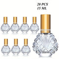 20pcs 0.51oz Glass Perfume Bottles, Empty Atomizer Refillable Glass Spray Bottle with 5 Funnels, 5 Pipettes Dispensers, Portable Fragrance Bottle for Travel