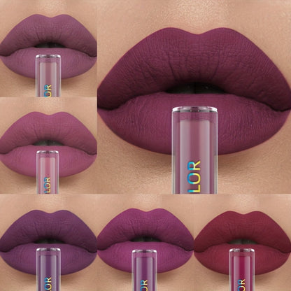 Lip Glaze Set Matte Liquid Lipstick 6pcs - Long-Lasting Non-Sticky Non-Drying Colorfast Lip Tint with Natural Scent for Defined Contoured Lips Everyday Makeup