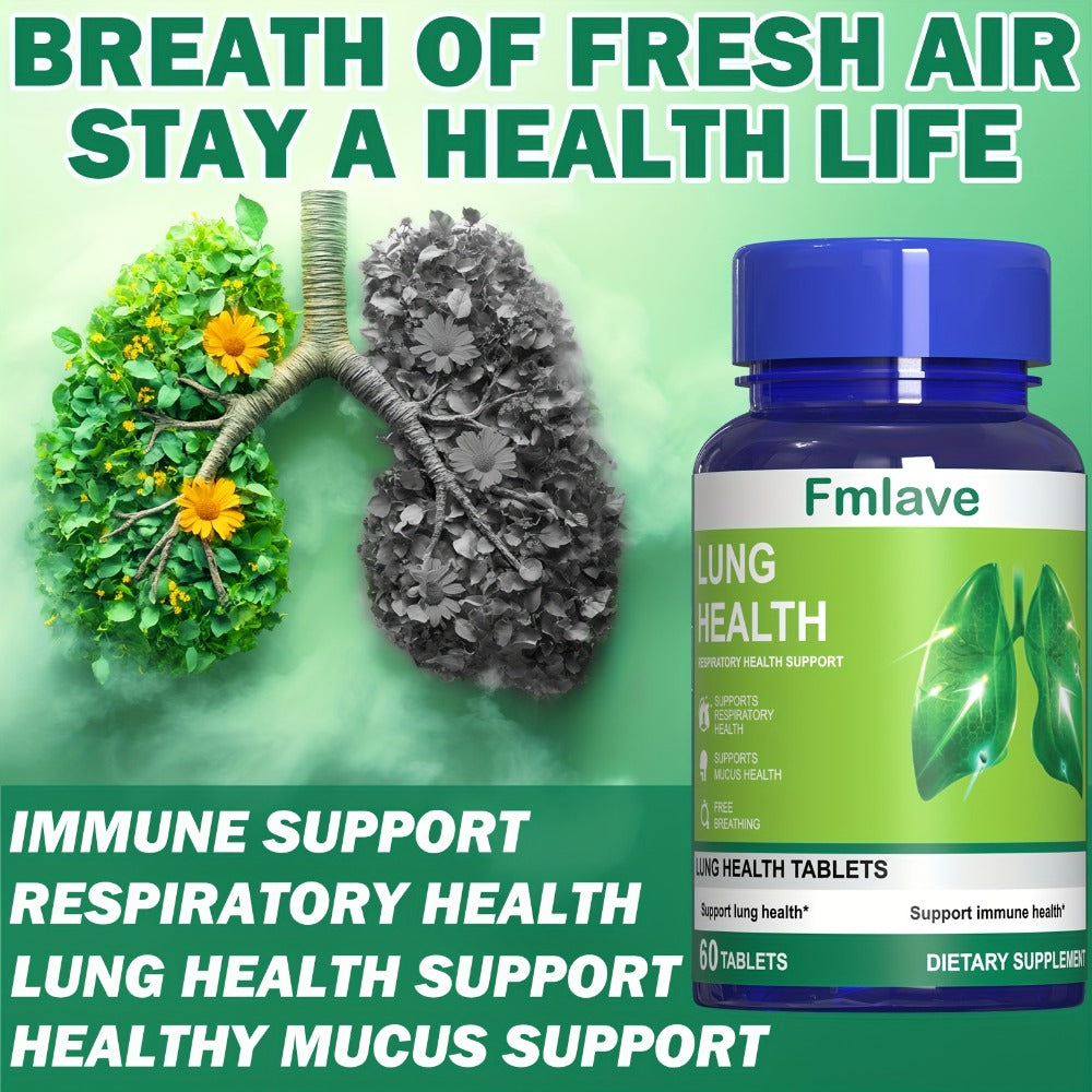Cleanse Support Supplement, Lung & Respiratory Health Support, Powerful Herbals Extract Formula for Breathing Comfort, Immune & Mucus Support, 60 Tablets (36g)