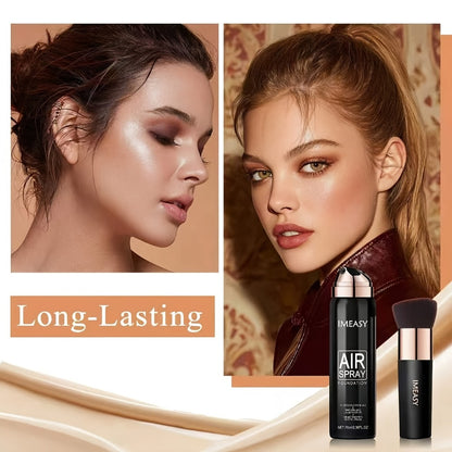 Air Spray Foundation with Brush 3 Shades Liquid Foundation Natural Concealer Light to Medium Buildable Coverage Smooth Texture for All Skin Types